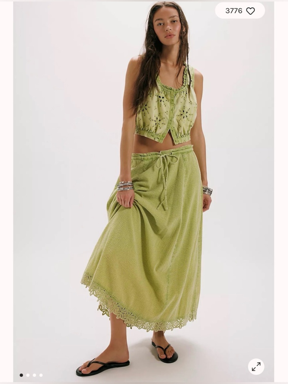Free People Madelyn Cotton Maxi Skirt Set 🔥 Size L